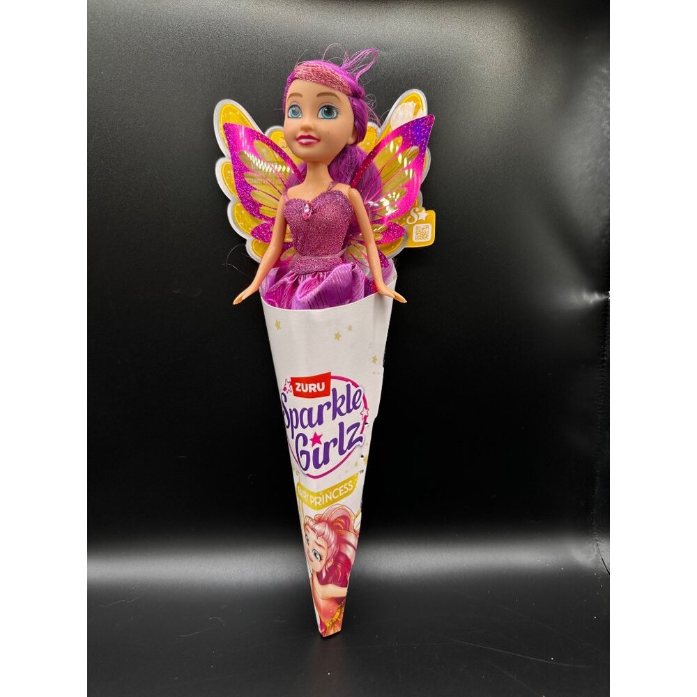 NWT Zuru Sparkle Girlz Fairy Princess Doll Glittery Wings Pink Purple 12”‎ NEW